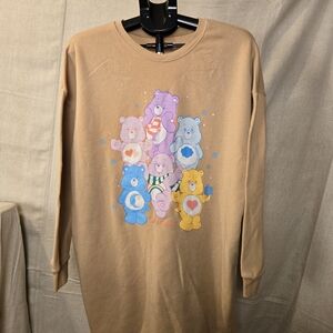 Grayson Social Care Bears Nightgown XL Brown Vintage Style Y2k